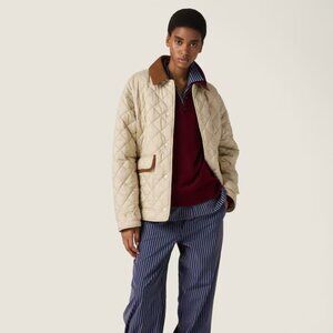 Quilted technical pongé blouson